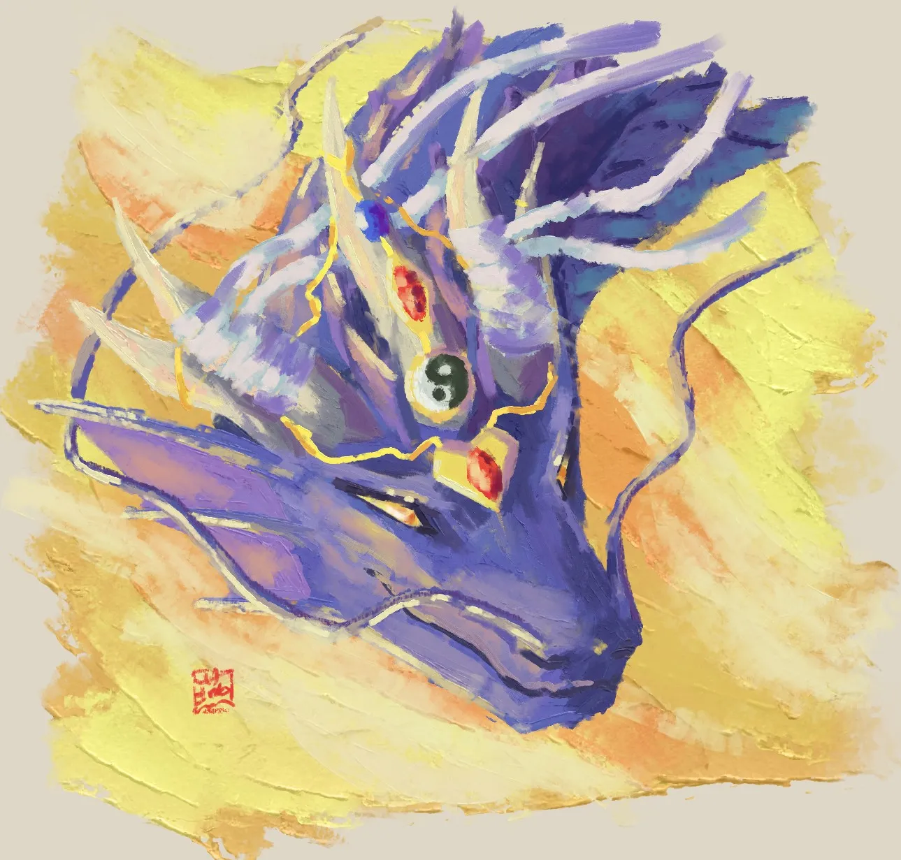 Rain God Xuanhai Oil Portrait